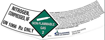 HP NITROGEN LABEL - Gilmore Nitrogen Compressed SL